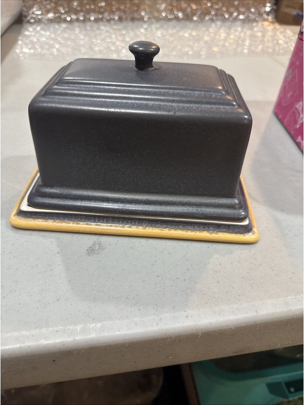 Le Creuset Stoneware European Covered Butter Dish Lid Oyster Grey Flint Heritage